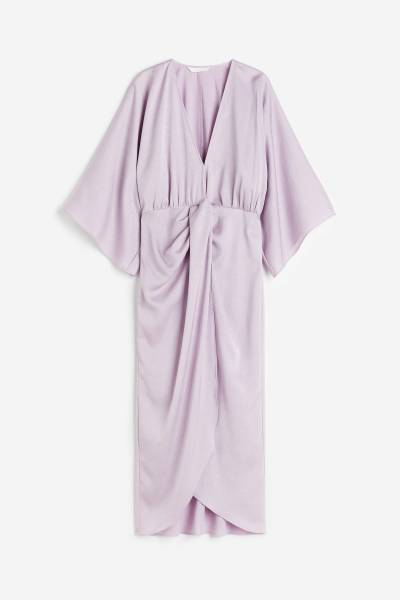 H&M Kleid mit V-Ausschnitt Flieder, Party kleider in Größe XS. Farbe: Lilac von H&M