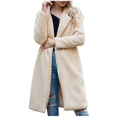 HAOLEI Pelzmantel Damen Lange Leopard Muster Kunstpelz Mantel Fellmantel Nerzmantel Parka Jacke Wintermantel Trenchcoat Flaumig Warme Cardigan Winter Jacke Teddymantel von HAOLEI