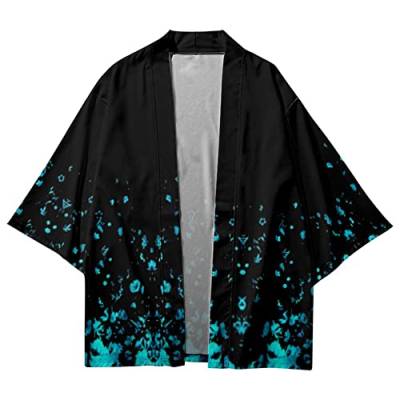 HAORUN Herren Japanischer Kimono Mantel Lose Yukata Outwear Lange Bademantel Tops Vintage, Kurz-Q, Small von HAORUN