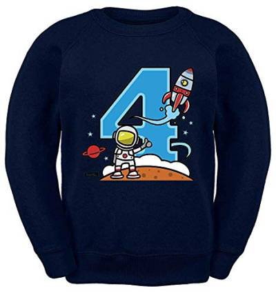 HARIZ Kinder Sweater Astronaut Rakete 4 Geburtstag Kinder Bday Plus Geschenkkarte Navy Blau 104/3-4 Jahre von HARIZ
