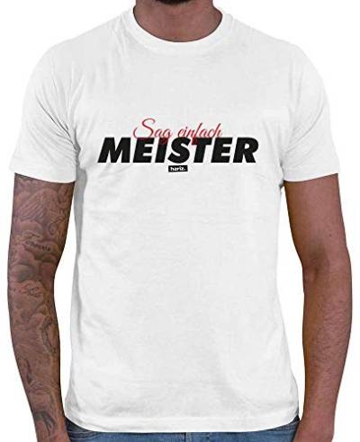 HARIZ - Meister Bestanden Geschenk - Sag Einfach Meister - Meister Tshirt 2022 - Meister T Shirt Herren Weiß M von HARIZ