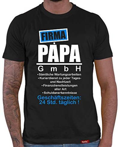 Handwerker Papa T-Shirt Herren Papa GmbH Vater Heimwerker Sprüche Du Wirst Baby Partnerlook Schwarz L von HARIZ