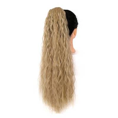 Fake Hair 24 Zoll lange lockige Extensions, lockige synthetische Pferdeschwanz-Haarteile for Frauen und Mädchen, Kordelzug, Puff-Pferdeschwanz, Clip-in-Pferdeschwanz Ponytail (Color : 25, Size : 24 von HASMI