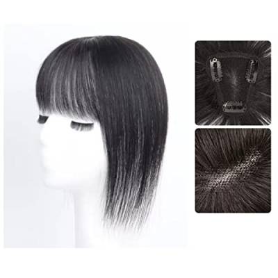 Gewellte Spitzenperücken Perücke Mädchen Kopf Patch Weißes Haar Echthaar Dünn Flauschig Erhöhen Sie das Haarvolumen Perücke Stück Natürliche synthetische Perücken (Color : 07-(7-8)30CM-black) von HASMI