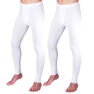 HERMKO 3540 2er Pack Herren Lange Unterhose Long Johns (Weitere Farben) Bio-Baumwolle, Größe:D 9 = EU 3XL, Farbe:weiß von HERMKO