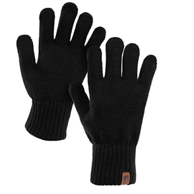HEYO Winterhandschuhe Herren Handschuhe mit Fleece gefüttert Schwarz HRM001 von HEYO