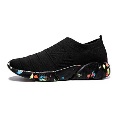 HJBFVXV Herren-Espadrilles Sneaker Lightweight Breathable Tennis Sneakers Woman and Men Shoes Outdoor Gym Tenis Sport Shoes (Color : Black Color, Size : 8.5) von HJBFVXV