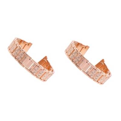 HOMSFOU 2St Gurt elegant business jewelry ok stylischer Riemen Kettenarmband für Damen uhrenarmbänder Armbänder Zubehörteile Uhrenarmband aus Strass Kleid Schulterriemen Aluminiumlegierung von HOMSFOU