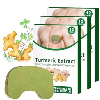 TurmericMax Gynecomastia Compress Patch, Gynecomastia Tightening Ginger Patch, Gynecomastia Cellulite Melting Patch, Anti Cellulite Patch for Gynecomastia (3Box-36PC) von HOPASRISEE