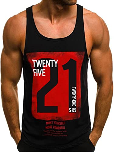 HOTCAT Herren Tank Top Muskelshirt mit Print Unterhemden Ärmellos Weste Sommer Style Fashion Streetstyle Muscle Shirt von HOTCAT