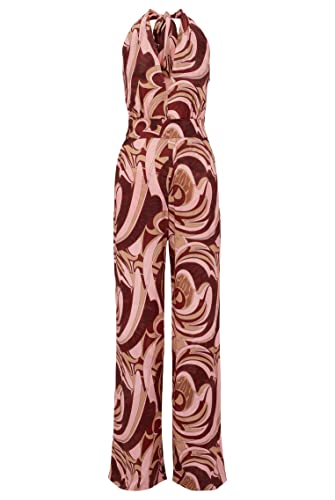 HUGO Damen Kalant Regular-Fit Jumpsuit mit Bindekragen und Print der Saison Gemustert 36 von HUGO