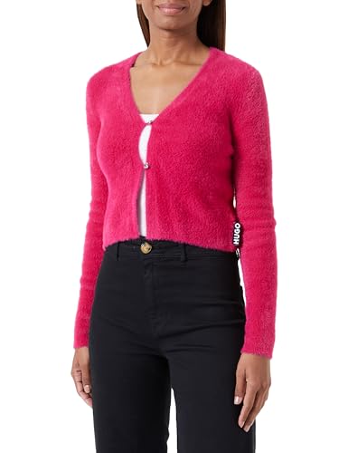 HUGO Damen Sribin Knitted Cardigan, Medium Pink663, M EU von HUGO