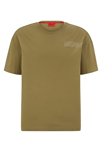 HUGO Herren Unite T-Shirt Pyjama-Shirt aus Super-Stretch-Gewebe mit Logo Hellgrün XL von HUGO