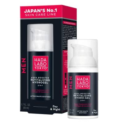 Hada Labo Tokyo Men Aqua Booster Revitalisierendes Hydro-Gel Tag & Nacht Feuchtigkeitscreme mit Hyaluron Acid Kosmetik für Männer von Hada Labo Tokyo