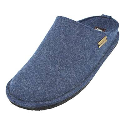 HAFLINGER Flair Soft Filzpantoffeln aus Wollfilz Hausschuh Jeans, Gr. 46 von HAFLINGER