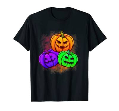 Jack O' Windlicht für Kinder, bunte Kürbisse, Orange, Lila, Grün T-Shirt von Halloween Costume Pastel Goth Pumpkins Trick treat