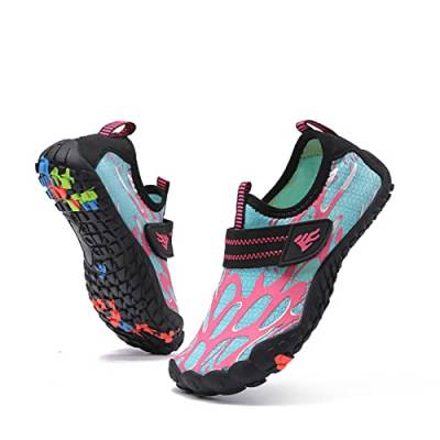 Hanani Badeschuhe Kinder Jungen Mädchen Schwimmschuhe Wasserschuhe Kinder Leichte Barfußschuhe Kinder Schnell Trocknend Strandschuhe Aquaschuhe Mondlicht EU29 von Hanani