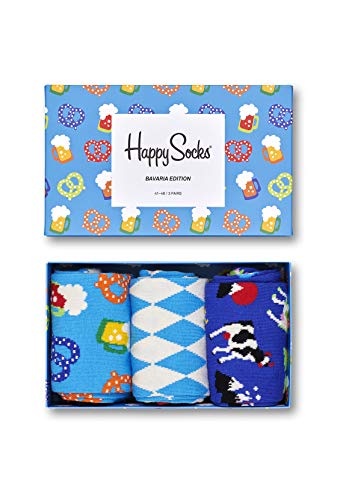 Happy Socks, bunt premium baumwolle Geschenkkarton 3 Paar Socken für Männer und Frauen, Bavaria Edition (36-40) von Happy Socks