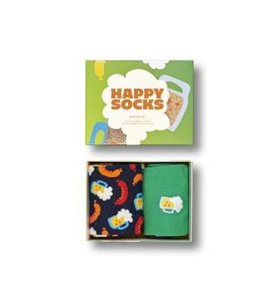 HappySocks 2-Pack Beer Socks, farbenfrohe und verspielte, Socken für Männer und Frauen, Grün (36-40) von Happy Socks