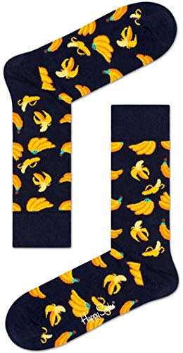 Happy Socks Damen Banana Socken, Blau-Gelb, 4-7 von Happy Socks