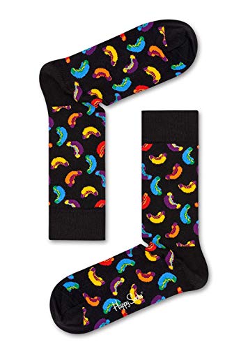 Happy Socks Damen Freizeitsocken Hotdog Sock, Schwarz (Schwarz 9000), One Size (Herstellergröße: 36-40) von Happy Socks