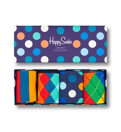 Happy Socks Gemischt farbenfrohe Geschenkbox an Baumwollsocken für Männer und Frauen,Mehrfarbig (Mix Gift Box),41-46 von Happy Socks