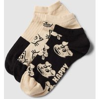 Happy Socks Sneakersocken Modell 'Pets' im 3er-Pack in Black, Größe 36/40 von Happy Socks