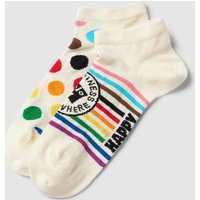 Happy Socks Sneakersocken mit Allover-Muster im 2er-Pack in Offwhite, Größe 36/40 von Happy Socks