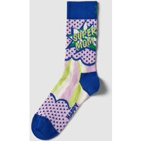 Happy Socks Socken im Allover-Look Modell 'Super MOM' in Flieder, Größe 36/40 von Happy Socks