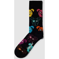 Happy Socks Socken mit Allover-Muster Modell 'DOG' in Black, Größe 36/40 von Happy Socks