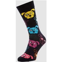 Happy Socks Socken mit Allover-Druck Modell 'DOG' in Black, Größe 36/40 von Happy Socks