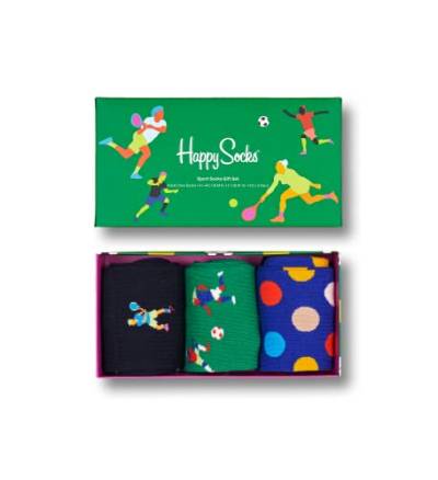 Happy Socks 3-Pack Sports Socks Set, farbenfrohe und fröhliche, Socken für Männer und Frauen, Grün (36-40) von Happy Socks