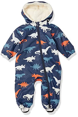 Hatley Baby Boys Sherpa Lined Rain Bundler Regenanzug, Colour Changing Dino Silhouettes, 9-12 Monate von Hatley