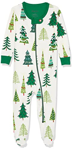 Hatley Baby-Mädchen Organic Cotton Footed Sleepsuit Kleinkind-Schlafanzüge, Glow-in-The-Dark Christmas Trees, 12-18 Monate von Hatley