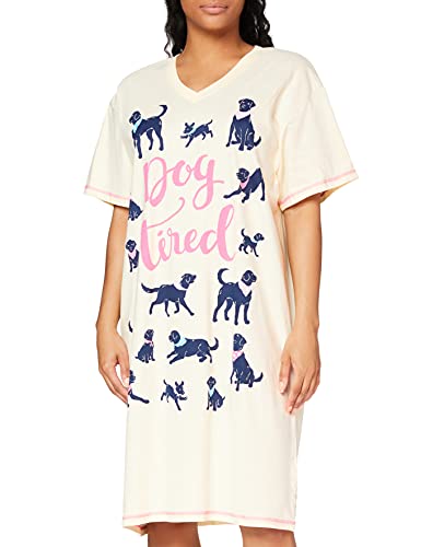 Hatley Damen Sleep Shirt Nachthemd, Bandana Labs Dog Tired, Einheitsgröße EU von Little Blue House