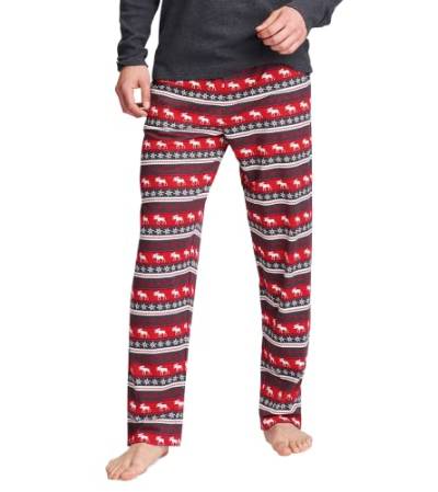 Little Blue House by Hatley Unisex-Erwachsene Pyjama Pants Pyjamaunterteil, Herren Jersey Pyjamahose Fair Isle Elch, XX-Large von Little Blue House by Hatley