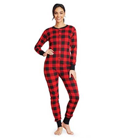 Hatley Unisex Union Suit Pyjamaset, Buffalo Plaid, XL von Hatley