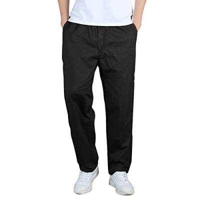 Hehiy Herren Leinenhose Lange Weite Sommerhose Kordelzug Yogahose mit Taschen Luftig Sonnenschutz Strandhose Leinenhose Herren 4XL Chino Hose Herren Slim Fit Grau Pailletten Hose MäNner Schwarz von Hehiy