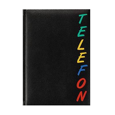 Herlitz 22376 Adressbuch A5 Rainbow, wattierter Einband, schwarz, mit 24-teiligem Register, A-Z Telefonbuch von Herlitz