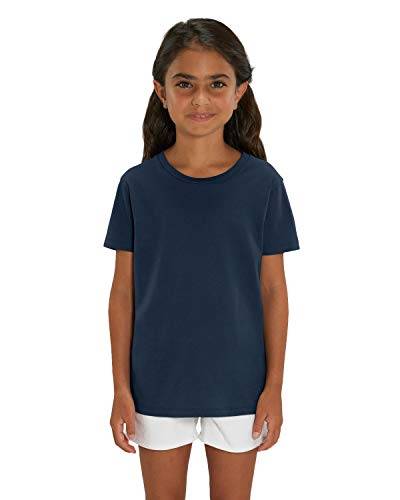 Hochwertiges Kinder T-Shirt aus 100% Bio-Baumwolle für Mädchen und Jungen. Eignet sich hervorragend zum bedrucken. (z.B.: mit Transfer-folien/Textilfolien), Size:122/128, Color:French Navy von Hilltop