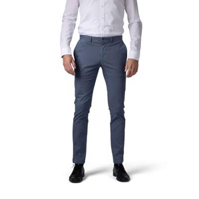 Hirschthal Herren Chino Hose Herrenhose Casual mit Stretch Slim-Fit - Rauchblau W31/L34 von Hirschthal