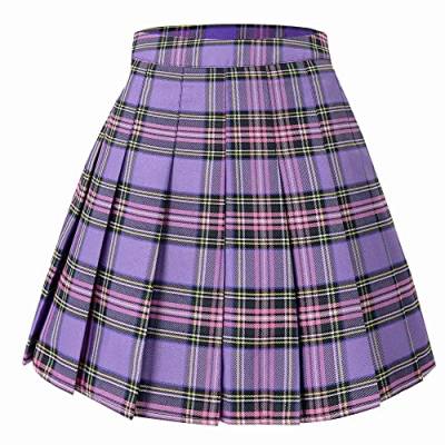 Hoerev Damen Mädchen Faltenrock Skirt Tennisrock Tennis Rock,38,L von Hoerev