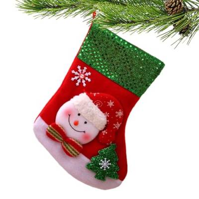 Humdcdy Weihnachtssocken Dekoration - 10 x 7 Zoll Weihnachtsstrümpfe und -halter mit 3D-Muster | Waschbare Weihnachtsaccessoires, langlebige Weihnachtsdekoration für Kinder, Kaminbehänge von Humdcdy