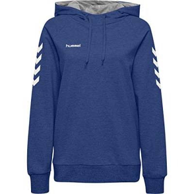 Hummel Damen Kapuzenpullover Go Cotton Hoodie Woman 203510 True Blue XL von hummel