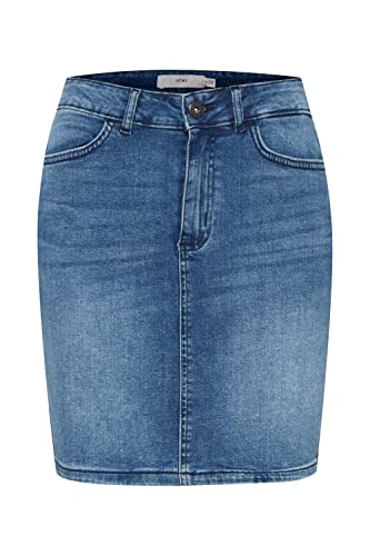 ICHI IHTWIGGY SK Jeansrock Damen Rock mit Gürtelschlaufen, mit Stretch-Anteil, Größe:36, Farbe:Medium Blue (19037) von ICHI