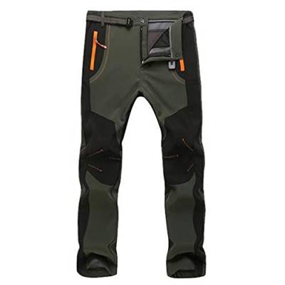 IFIKK Herren Wanderhose Wasserdicht Softshellhose Outdoorhose Winddicht Warm Fleece Gefüttert Sportarten Kletterhose Skihose Winter Trekkinghose mit Zipper-Taschen (ArmyGreen (Herren), 5XL) von IFIKK