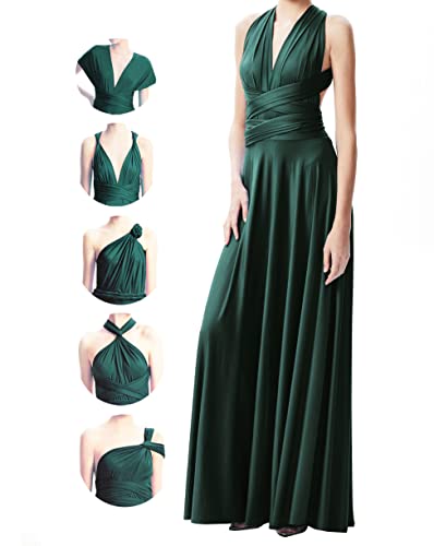 Formelles Kleid Infinity Abendkleid lang Hochzeit Gastkleid Brautjungfer wandelbar Wickel Abschlussball Maxi von INFIWING