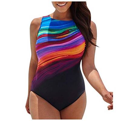 Bademode FüR Mollige Frauen, Tankini FüR Mollige, Badeanzug Damen GroßE GrößE Mit Cup, Monokini Damen Push Up, Schwimmanzug Mit Bein, Mit KöRbchen, Badebekleidung, GroßE BrüSte von IQYU