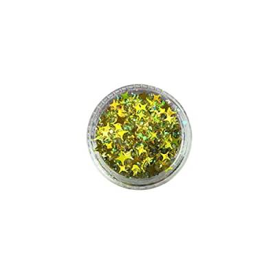 IQYU Farbenfroh Magazin Körper Glitzer Konzerte Musik Festival Rave Zubehör Gesicht Glitzer Gel Pailletten Glitzer Gesichtsfarbe Chunky Glitter Für Augen Lippen Haare Funkelndes Gel (Gold, One Size) von IQYU