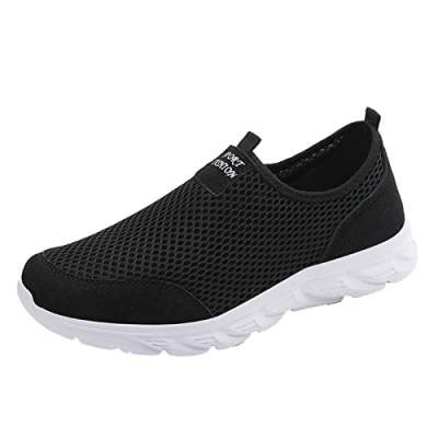 IQYU Herren Business Schuhe Atmungsaktive Schuhe Mode Joggingschuhe Sportschuhe Dämpfung Sneaker Herren Outdoor-Wanderschuhe Sport Segeltuchschuhe Fitnessschuhe Bequeme Schlupfschuhe (Z006-Black, 44) von IQYU